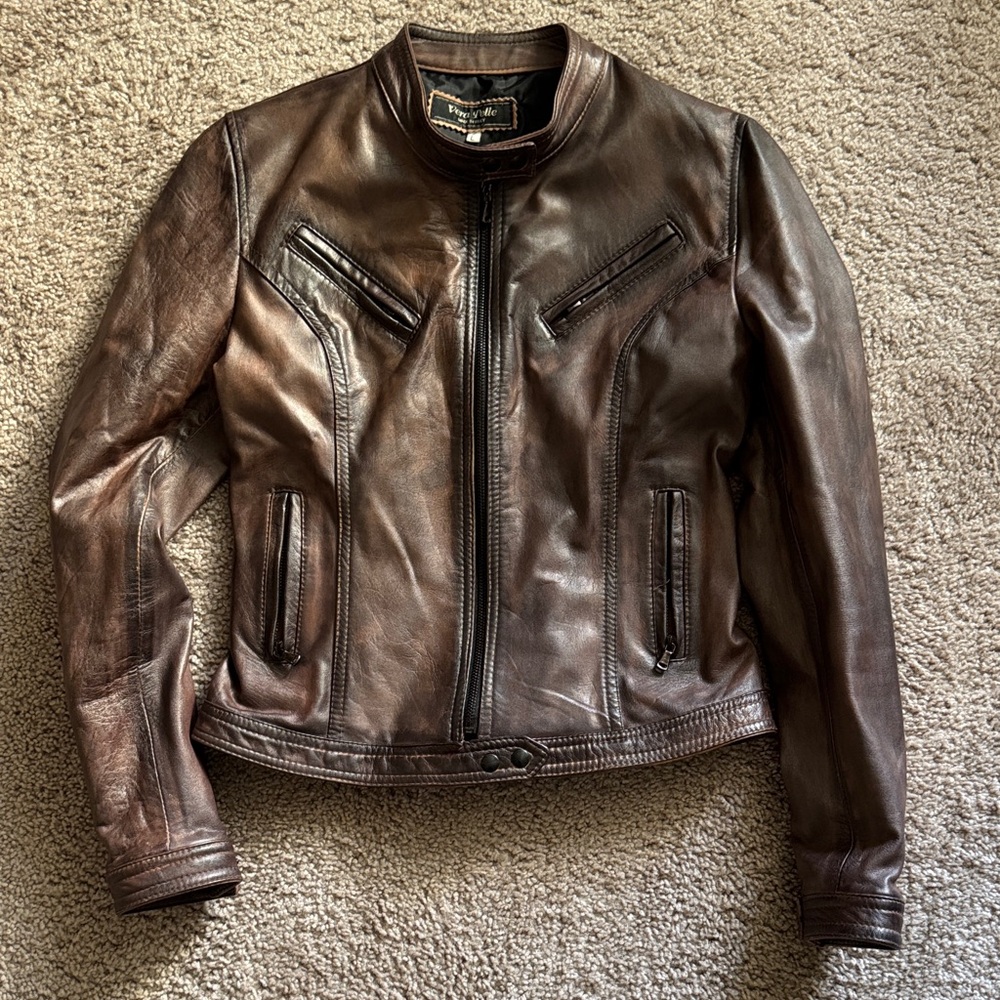 Vera Pelle Dark Brown Leather Jacket